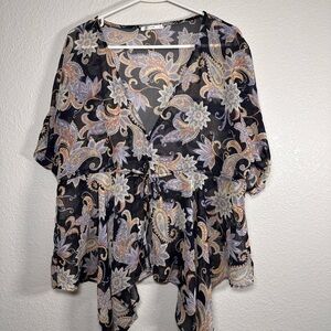 CUPSHE Sheer Swim Coverup Shirt Large